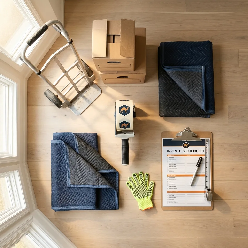 Professional moving supplies and packing materials layout for Wanaque residential relocations